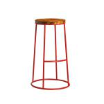 Zap MAX 75 High Stool - Rustic Aged Wooden Seat Pad - End of Line - Red ZA.579ST