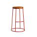 MAX 75 High Stool - Rustic Aged Wooden Seat Pad - End of Line - Red