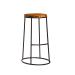 MAX 75 High Stool - Rustic Aged Wooden Seat Pad - Clear Lacquered