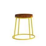 Zap MAX 45 Low Stool - Rustic Aged Wooden Seat Pad - End of Line - Yellow ZA.594ST