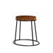 MAX 45 Low Stool - Rustic Aged Wooden Seat Pad - Clear Lacquered