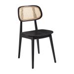 Zap RELISH Side Chair - Natural Cane Back - Satin Black ZA.6630C