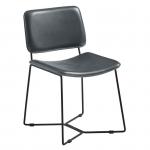 Zap PEARL Side Chair - Leather - Vintage Dark Grey ZA.6680C