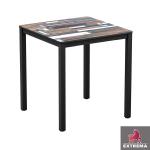 Zap EXTREMA Driftwood 4 Leg Dining Table - Black - Square - 79cm x 79cm ZA.702CT