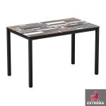 Zap EXTREMA Driftwood 4 Leg Dining Table - Black - Rectangular ZA.703CT