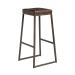 STYLE High Stool - Clear Lacquered metal frame - Uph Seat Pad - Vintage Brown