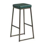 Zap STYLE High Stool - Clear Lacquered metal frame - Uph Seat Pad - Vintage Teal ZA.72104ST
