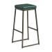 STYLE High Stool - Clear Lacquered metal frame - Uph Seat Pad - Vintage Teal