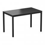 Eko Black Rectangular Dining Aluminium Troy Table - Black Top - 119 x 69cm - 119cm x 69cm