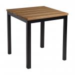 Zap Eko Black Square Dining Aluminium Troy Table - Golden Oak Top - 69cm x 69cm ZA.72137CT