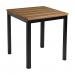 Eko Black Square Dining Aluminium Troy Table - Golden Oak Top - 69cm x 69cm