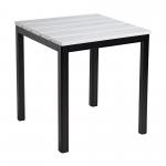 Zap Eko Black Square Dining Aluminium Troy Table - Whitewash Top - 69cm x 69cm ZA.72140CT