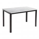 Zap Eko Black Rectangular Dining Aluminium Troy Table - Whitewash Top - 119 x 69cm - 119cm x 69cm ZA.72142CT