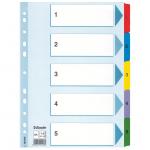 Esselte Mylar 1-5 Part Dividers A4 - Multi-Coloured - Outer carton of 20 100160