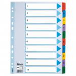 Esselte Mylar 1-10 Part Dividers A4 - Multi-Coloured - Outer carton of 10 100161