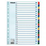 Esselte Mylar 1-20 Part Dividers A4 - Multi-Coloured - Outer carton of 10 100163