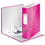 Leitz WOW  Spine Lever Arch File A4 80mm - Metallic Pink - Outer carton of 10 10050023