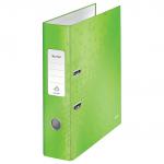 Leitz 180&deg; WOW Laminated Lever Arch File. 80mm. A4. Green - Outer carton of 10 10050054