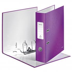 Leitz 180&deg; WOW Lever Arch File A4 Laminated 80mm Purple - Outer carton of 10 10050062