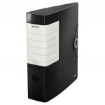 Leitz 180&deg; Solid Lever Arch File For professional filing. 180&deg; mechanism, 75 mm, A4. Black. - Outer carton of 5 11120095