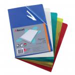 Rexel Nyrex Premium A4 Document Folder, Assorted Colours, Embossed, 100mic, Cut Flush, L-Folder, Pack of 25 - Outer carton of 4 12161AS