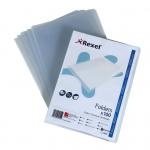 Rexel Super Fine A4 Document Folder, Glass Clear, 105mic, Cut Flush, Copy Safe, Pack 100 12175