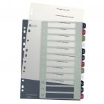 Leitz Style Printable Index, Polypropylene, extra wide 1-12 premium numerical tabs.  A4 Maxi.  - Outer carton of 10 12380000
