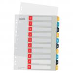 Leitz Cosy 1-10 Printable Index - PP 10 coloured tabs printed 1-10 - A4 Maxi format 