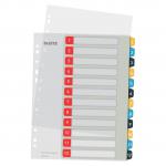 Leitz Cosy 1-12 Printable Index - PP 12 coloured tabs printed 1-12 - A4 Maxi format 