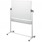 Nobo Classic Steel Mobile Dry Wipe Whiteboard with Horizontal Pivot (Flips Top to Bottom), Magnetic, 1200 x 900 mm, Marker Included, White 1901029