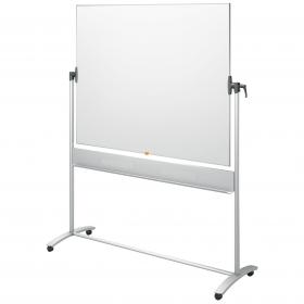 Nobo Classic Steel Mobile Dry Wipe Whiteboard with Horizontal Pivot (Flips Top to Bottom), Magnetic, 1500 x 1200 mm, Marker Included, White 1901031