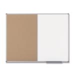 Nobo Classic Combination Board Drywipe and Cork with Aluminium Frame, W900xH600mm, White/Cork 1901587