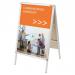 Nobo Poster A-Frame Pavement Display Board with Snap Frame; Aluminium Frame; Silver; Double Sided; 700x1000mm