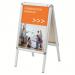 Nobo A2 A-Frame Pavement Display Board with Snap Frame; Aluminium Frame; Silver; Double Sided