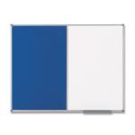 Nobo Classic Combination Board Drywipe and Felt with Aluminium Frame 1200x900 mm (White/Blue) 1902258