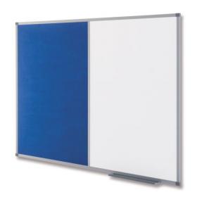 Nobo Classic Combination Board Drywipe and Felt with Aluminium Frame 1200x900 mm (White/Blue) 1902258