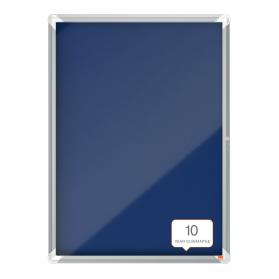 Nobo Premium Plus Felt Lockable Notice Board 9xA4 Blue 1902556