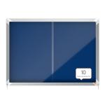 Nobo Premium Plus Felt Lockable Notice Board 8xA4 Blue 1902565