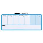 Nobo Mini Magnetic Whiteboard Weekly Planner 360x140mm Blue 1904047