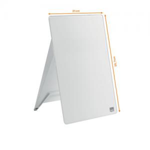 Photos - Office Desk Nobo Glass Desktop Dry Wipe Easel, White, Clipboard 1905173 