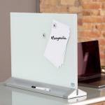 Nobo Glass Desktop Dry Wipe Magnetic Whiteboard, White, Desk Divider 1905265