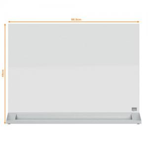 Photos - Office Desk Nobo Glass Desktop Dry Wipe Magnetic Whiteboard, White, Desk Divider 