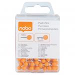 Nobo Notice Board Push Pins Orange (Pack 100) 1905329