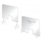 Nobo Clear Acrylic Protective Counter Partition Screen With Transaction Window 700x850mm 1915488