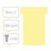 Nobo T-Cards Tab Top 15mm W60x Bottom W48.5x Full H85mm Size 2 Yellow (Pack of 100) - Outer carton of 5