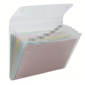 Rexel Ice Expanding Files Durable Polypropylene With Tabs 6 Pockets A4 Clear - Outer carton of 10 2102033