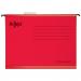 Rexel Classic Foolscap Reinforced Suspension Files for Filing Cabinets 15mm V base, 100% Recycled Card, Red, Pack of 25