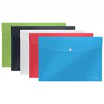 Rexel Choices Popper Wallet, A4/ FC, 25 Sheet Capacity, Assorted Colours (Pack 5) 2115672