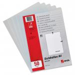 Rexel Nyrex Heavy Duty A4 Document Folder, Glass Clear, Heavy Duty 160mic, Cut Flush, L-Folder, Pack of 50 21685090