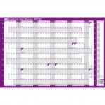 Sasco 2021/22 Academic Year Wall Planner with wet wipe Pen & sticker pack; Purple; Board Mounted; 915W x 610mmH; 2410138